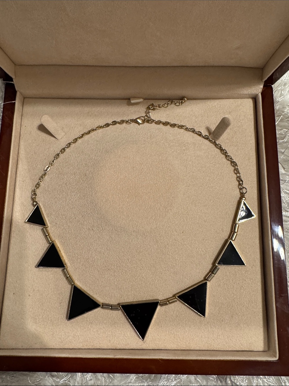 🧡🧡🧡🧡🧡3 for $15,Jewelry Gold-Tone Necklace with Black Triangle